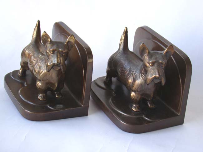 A wonderful pair of Scottie Dog bookends made by Frankart circa 1925 — image 3